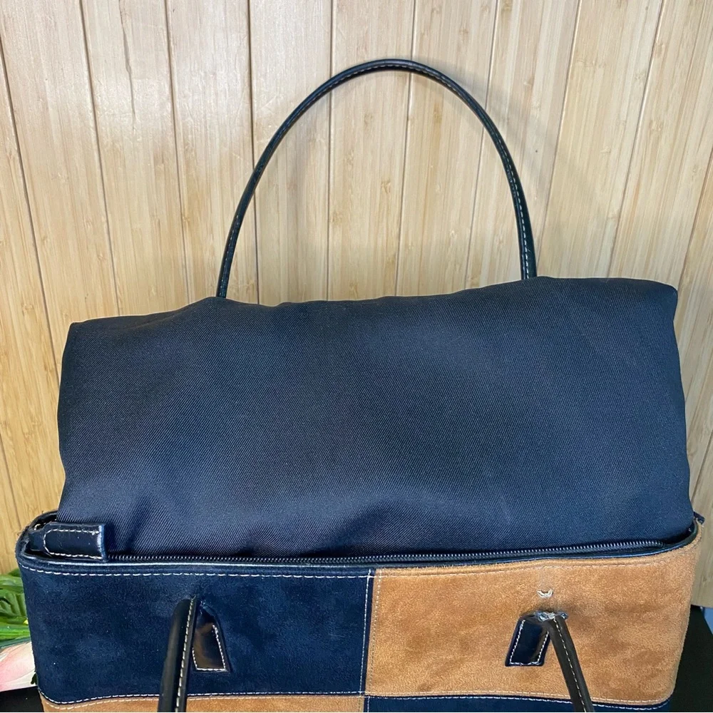 Vintage Kate Spade Black/Brown Suede Shoulder Handbag Purse